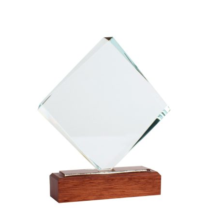 Trofeo Galvano de Madera y Cristal "Fischer"