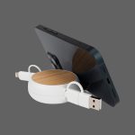 Connect Multicargador Retráctil 4 en 1 de ABS/Bamboo - Imagen 5