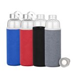 Botella de Vidrio Borosilicato con Funda de Neopreno 580cc