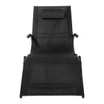 Reposera mecedora negra con apoya-brazos - Imagen 2