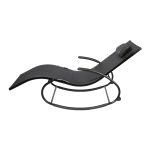 Reposera mecedora negra con apoya-brazos - Imagen 3